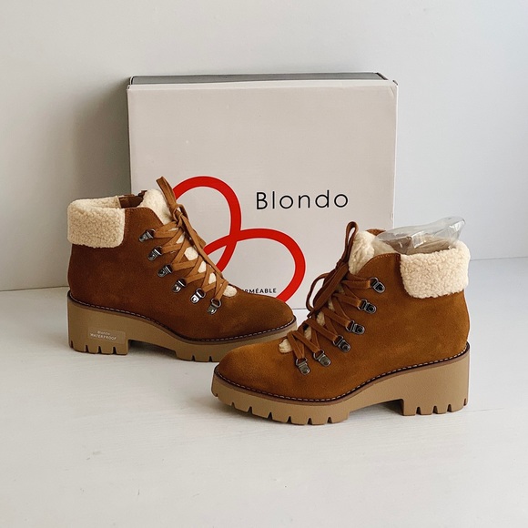 ✨New BLONDO Devin Waterproof Suede Booties Camel 8 - Picture 2 of 12